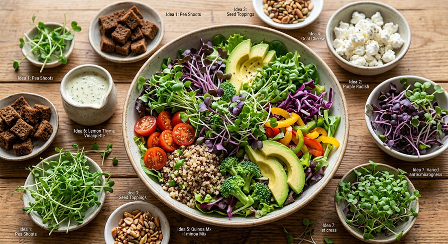 Micropousses dans une salade : 7 idées pour changer de la salade classique