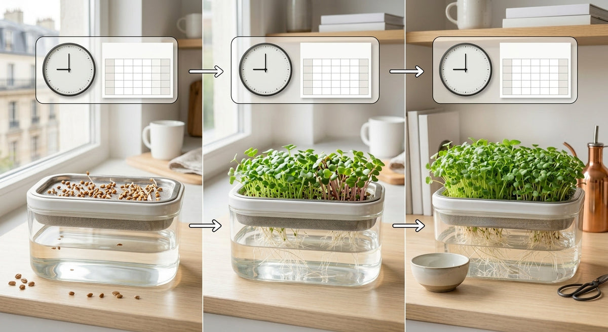 Micropousses en intérieur : combien de temps faut-il vraiment pour les faire pousser ?